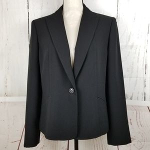 Jones Wear Black Blazer Jacket Sz 12 One Button